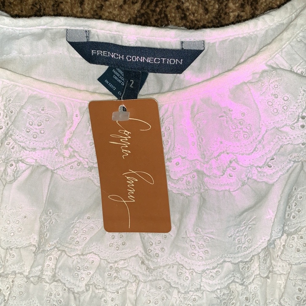 NWT French Connection Pandora Petal White Ruffle Dress - Picture 4 of 7